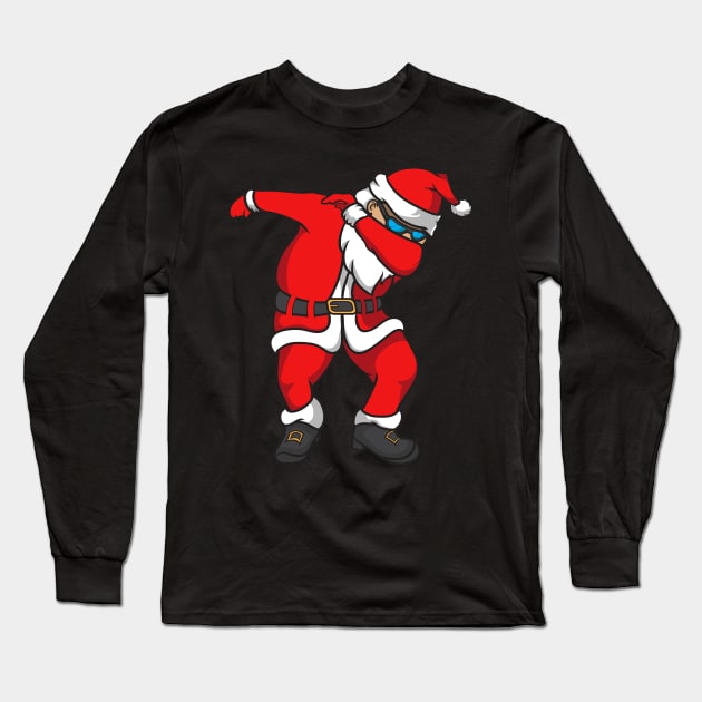 Dabbing Santa Funny Christmas Long Sleeve T-Shirt by Eugenex